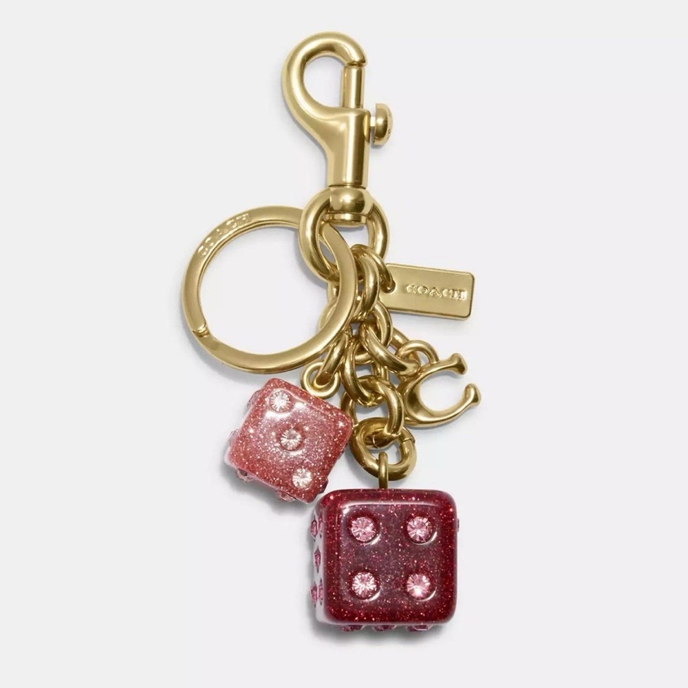 Coach Gold and Pink Key & Card Holder